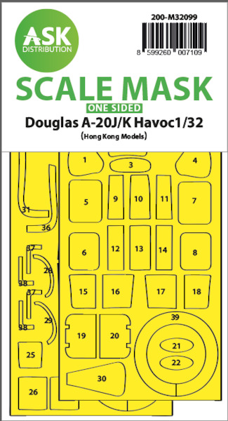 Masking Set Douglas A20J/K Havoc Single sided (Hong Kong Models) 200-M32099