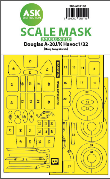 Masking Set Douglas A20J/K Havoc Double sided (Hong Kong Models)  200-M32100