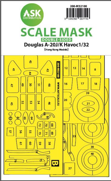 Masking Set Douglas A20J/K Havoc Double sided (Hong Kong Models) 200-M32100