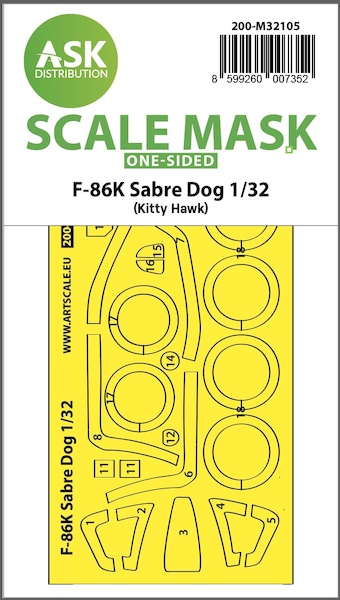Masking Set North American F86K Sabredog Single sided (Kitty Hawk) 200-M32105