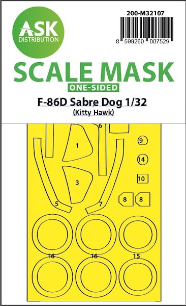 Masking Set North American F86D Sabredog Single sided (Kitty Hawk) 200-M32107