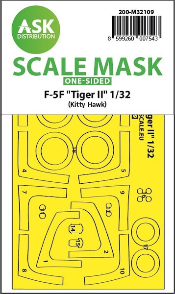 Masking Set Northrop F5F Tiger II Single sided (Kitty Hawk)  200-M32109
