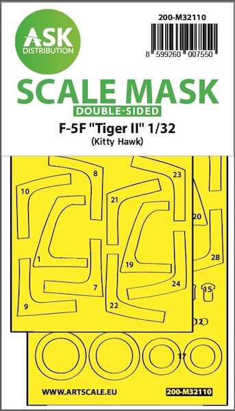Masking Set Northrop F5F Tiger II Double sided (Kitty Hawk) 200-M32110