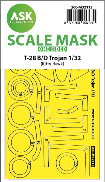 Masking Set T28B/D Trojan Canopy and wheels Single sided (Kitty Hawk) 200-M32113