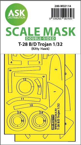 Masking Set T28B/D Trojan Canopy and wheels Double Sided (Kitty Hawk) 200-M32114