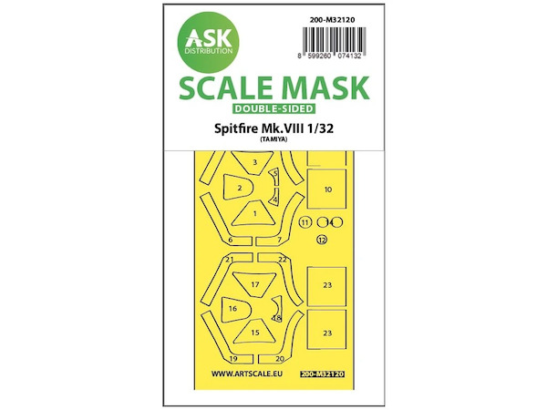 Masking Set Spitfire MKVIII Canopy Double sided (Tamiya)  200-M32120