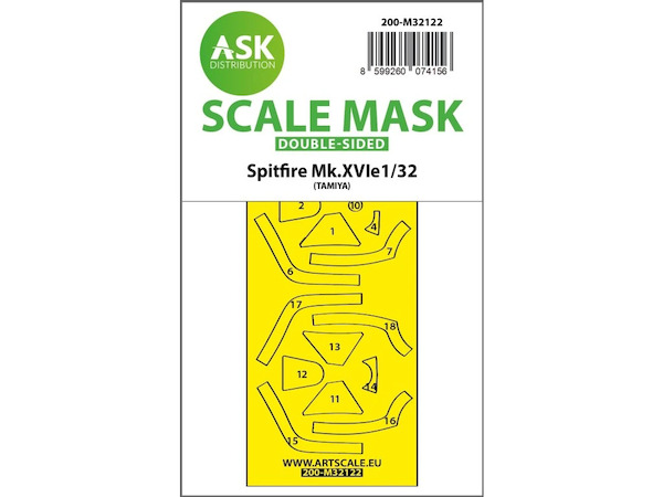 Masking Set Spitfire MKXVIe Canopy Double sided (Tamiya)  200-M32122