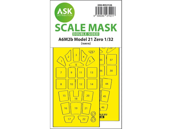 Masking Set Mitsubishi A6M2b Zero  Canopy Double sided (Tamiya)  200-M32126