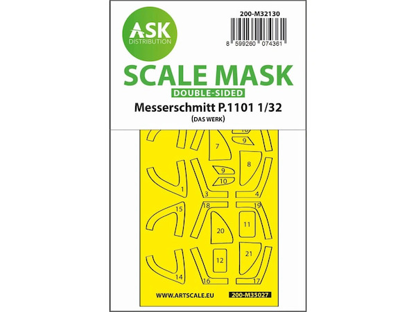 Masking Set Messerschmitt P.1101 Canopy Double Sided (Das Werk) 200-M32130