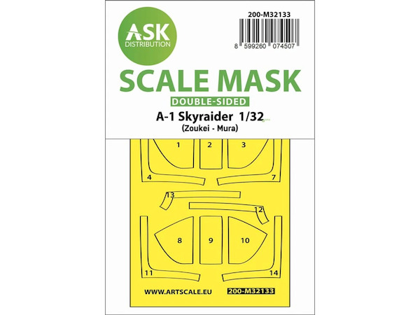 Masking Set A1 Skyraider Canopy Double Sided (Zoukei Mura)  200-M32133