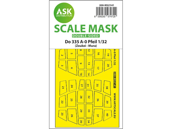 Masking set Dornier Do335A-0  Double sided (zoukei Mura)  200-m32141