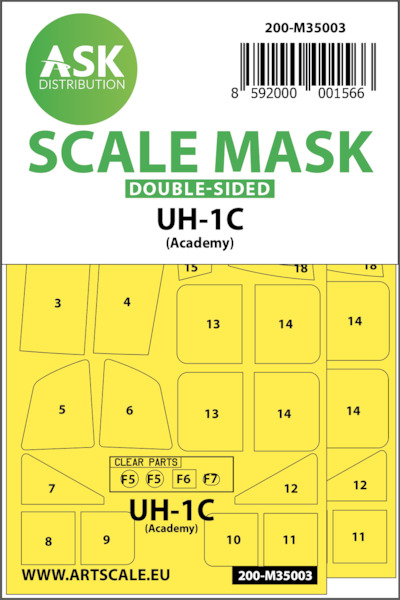 Masking Set Bell UH1C Huey (Academy/MRC) Double Sided Sided 200-M35003