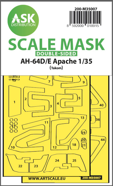 Masking Set AH64D/E Apache (Takom) Double Sided 200-M35007