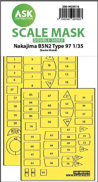 Masking Set Nakajima B2N2 Type 97 "Kate"(Border models) Double Sided  200-M35016