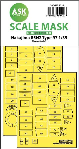 Masking Set Nakajima B2N2 Type 97 "Kate"(Border models) Double Sided 200-M35016