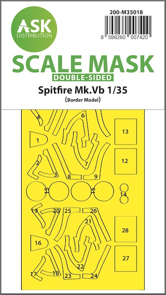 Masking Set Spitfire MKVb (Border models) Double Sided 200-M35018