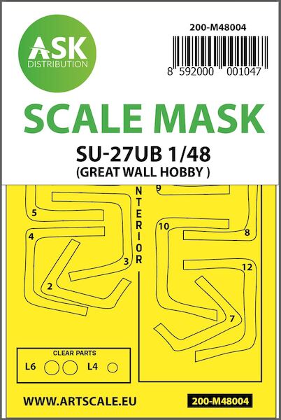 Masking Set Sukhoi Su27UB Flanker (Great Wall Hobby) 200-M48004