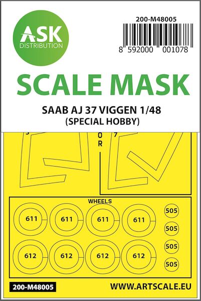 Masking Set Saab AJ37 Viggen (Special HobbyGreat Wall Hobby) 200-M48005