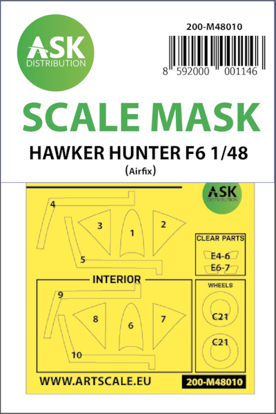 Masking Set Hawker Hunter (Airfix) Double sided 200-M48010