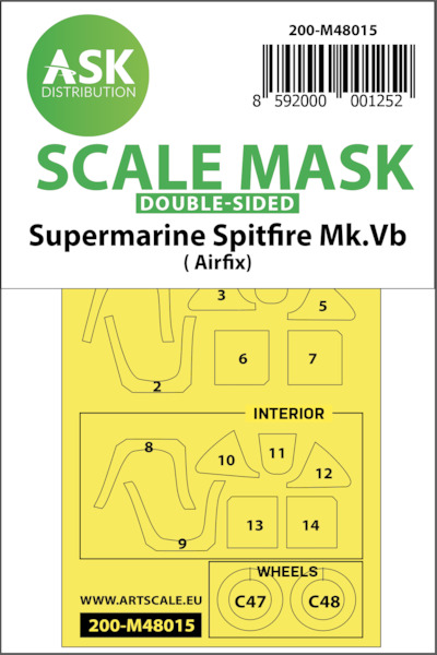 Masking Set Supermarine Spitfire MKVb (Airfix)Double sided  200-M48015