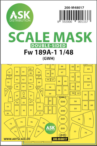 Masking Set Focke Wulf FW189A-1 (Great Wall) Double sided  200-M48017