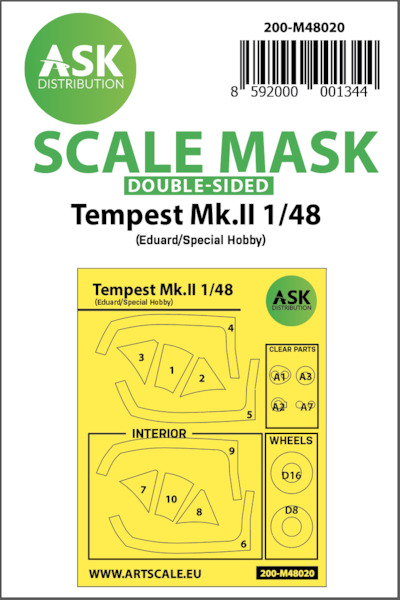 Masking Set Hawker Tempest MKII (Eduard/Special Hobby) Double Sided  200-M48020