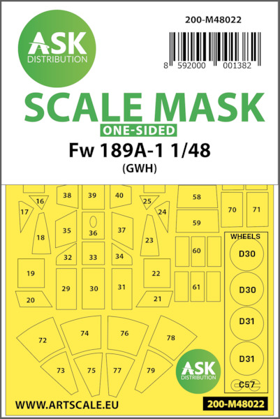 Masking Set Focke Wulf FW189A-1 (Great Wall) One sided  200-M48022