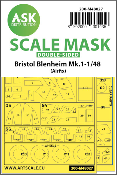 Masking Set Bristol Blenheim MKI (Airfix) Double sided 200-M48027