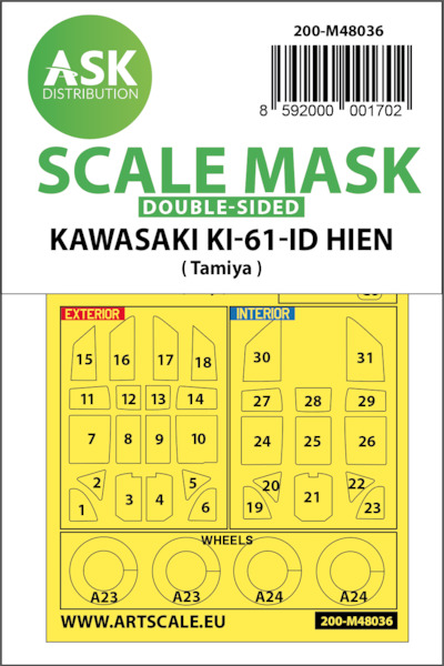 Masking Set Kawasaki Ki61-1D Hien "Tony" (Tamiya) Double sided 200-M48036