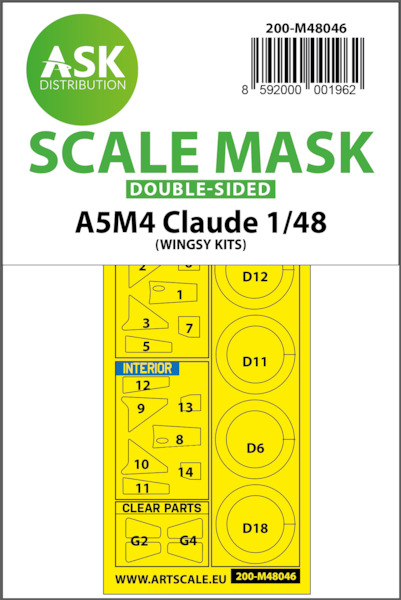 Masking Set Mitsubishi A5M4 'Claude'(Wingsy) Double Sided 200-M48046