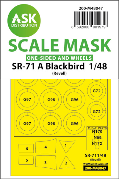 Masking Set SR71A Blackbird (Revell) Single sided and wheels 200-M48047