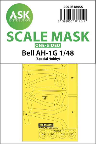 Masking Set Bell AH1G Cobra Canopy and wheels (Special Hobby) Single sided 200-M48055