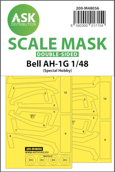 Masking Set Bell AH1G Cobra Canopy and wheels (Special Hobby) Double Sided 200-M48056