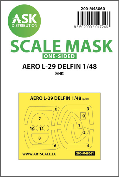 Masking Set Aero L29 Delfin Canopy and wheels (AMK) One Sided 200-M48060