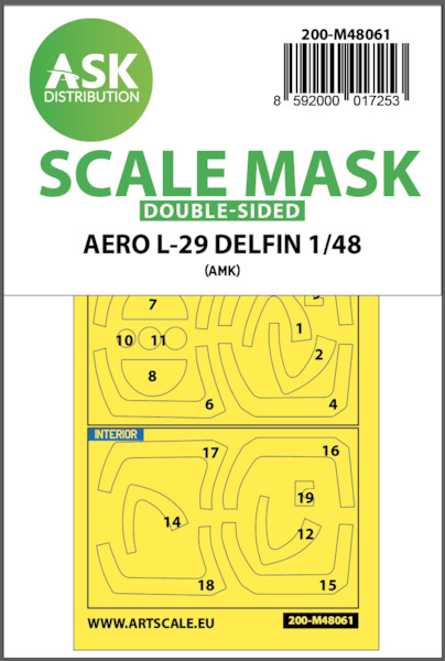 Masking Set Aero L29 Delfin Canopy and wheels (AMK) Double Sided 200-M48061