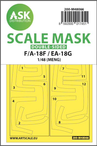 Masking Set F/A18F / EA18G Super Hornet / Growler Canopy and wheels (Meng ) Double Sided 200-M48066