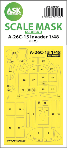 Douglas A26C-15 Invader Canopy  and wheels (ICM) Single Sided  200-M48084