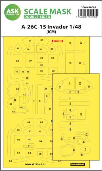 Douglas A26C-15 Invader Canopy  and wheels (ICM) Double Sided  200-M48085