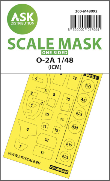 Masking set Cessna O2A Canopy and wheels (ICM) Single Sided 200-M48092