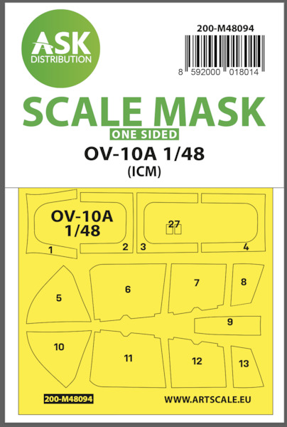 Masking set OV10A Bronco Canopy and wheels (ICM) Single Sided 200-M48094
