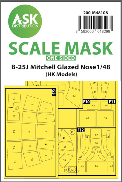 Masking Set B25J Mitchell Canopy  and wheels (HK Models) Single Sided  200-M48108