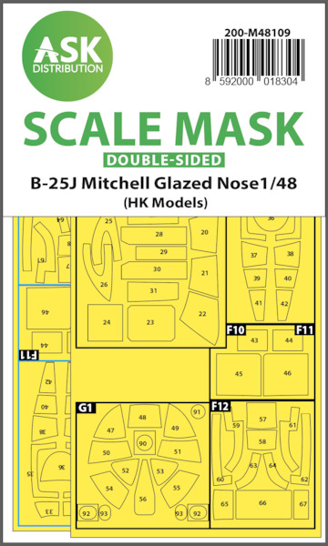 Masking Set B25J Mitchell Canopy and wheels (HK Models) Double Sided 200-M48109