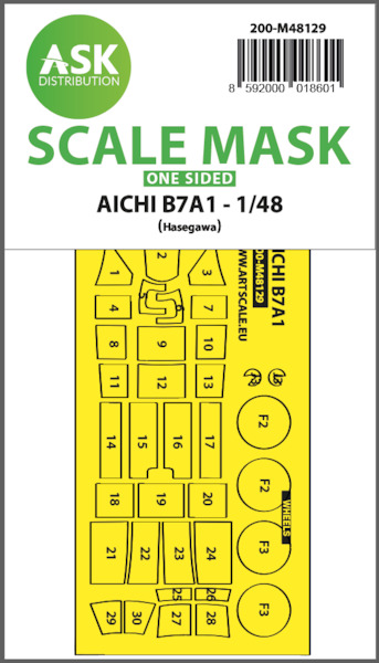 Masking Set Aichi B7A1 Ryusei "Grace" Canopy and wheels (Hasegawa) Single Sided 200-M48129