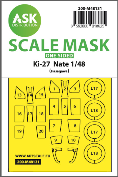 Masking Set Nakajima K27 "Nate"Canopy and wheels (Hasegawa) One Sided 200-M48131