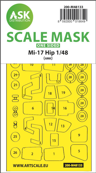 Masking Set Mil Mi8 "Hip" Canopy and windows (AMK) Single Sided 200-M48133