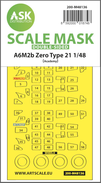 Masking Set A6M2b Zero type 21 (Academy) Double Sided 200-M48136