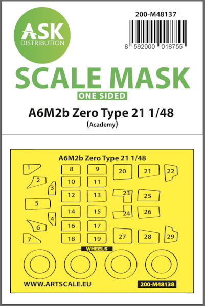 Masking Set A6M2b Zero type 21 (Academy) Single Sided 200-M48137