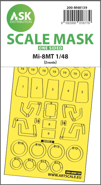 Masking Set Mil Mi8MT 'Hip' (Zvezda) Single Sided 200-M48139