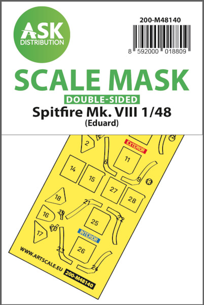 Masking Set Spitfire MKVIII (Eduard) Double Sided  200-M48140