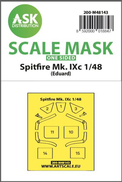 Masking Set Spitfire MKIXc Eduard) Single Sided 200-M48143